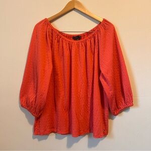 Tommy Hilfiger XL Women’s Texture Vibrant Coral Blouse